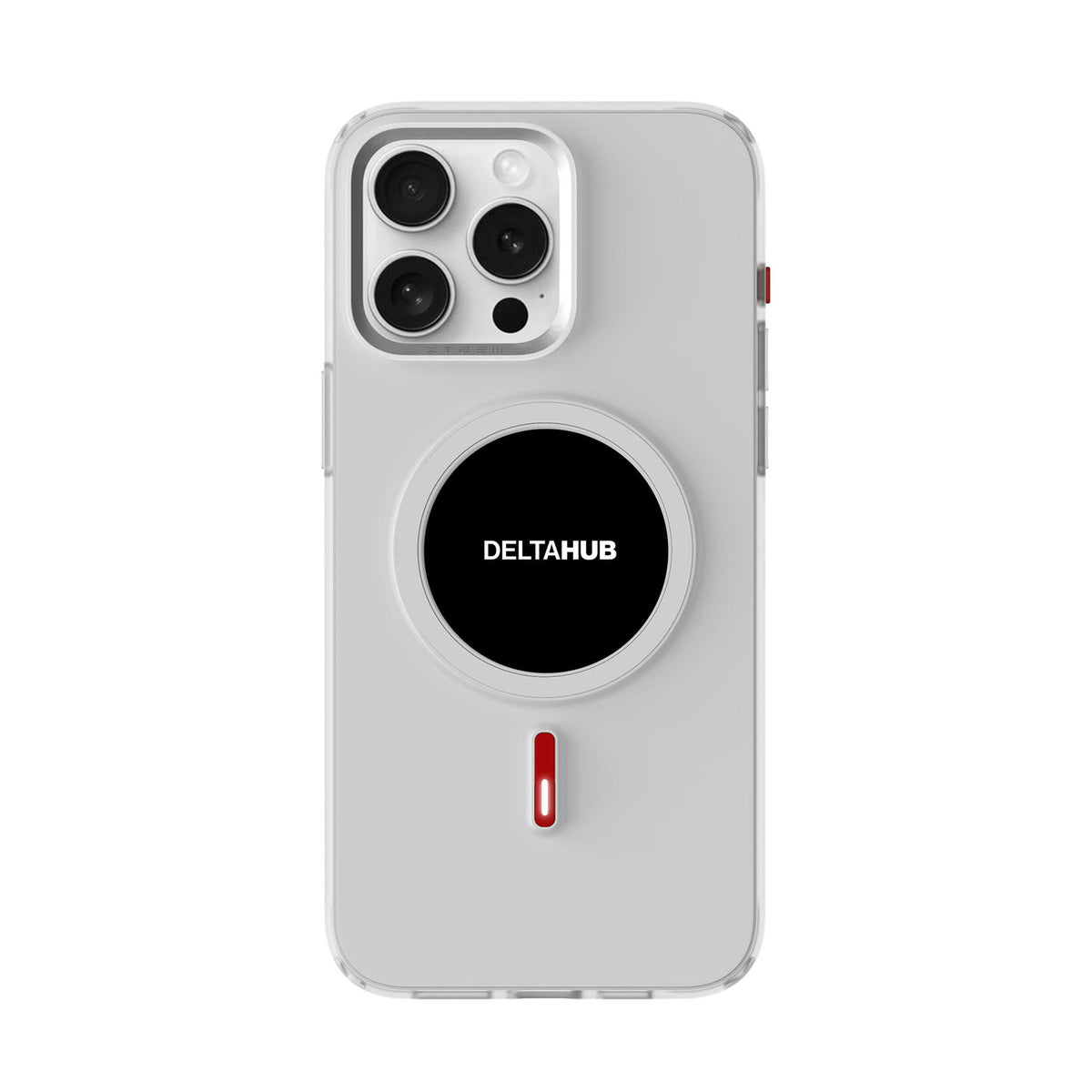 DeltaHub E-Ink Case on iPhone 15 Pro Max, White #iPhone model_iPhone 15 Pro Max
