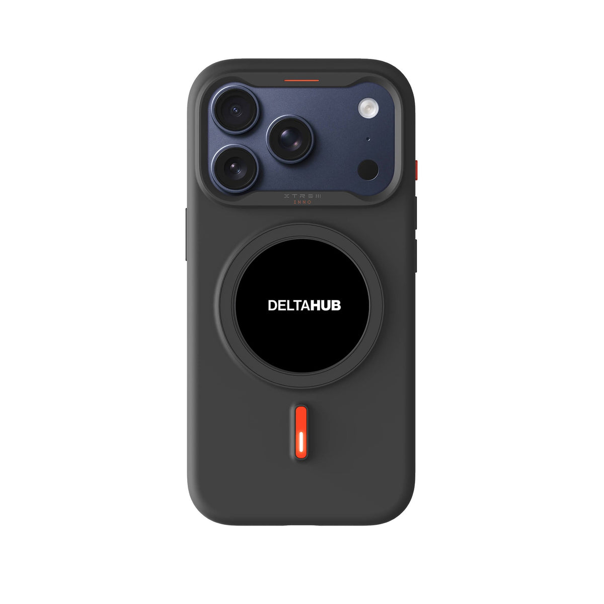 DeltaHub E-Ink Case on iPhone 17 Pro, Black #iPhone model_iPhone 17 Pro