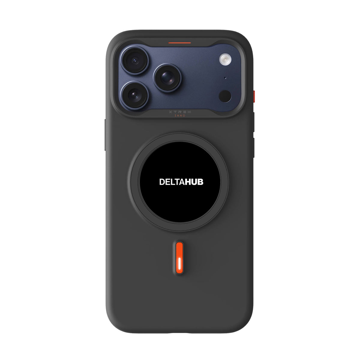 DeltaHub E-Ink Case on iPhone 17 Pro Max, Black #iPhone model_iPhone 17 Pro Max