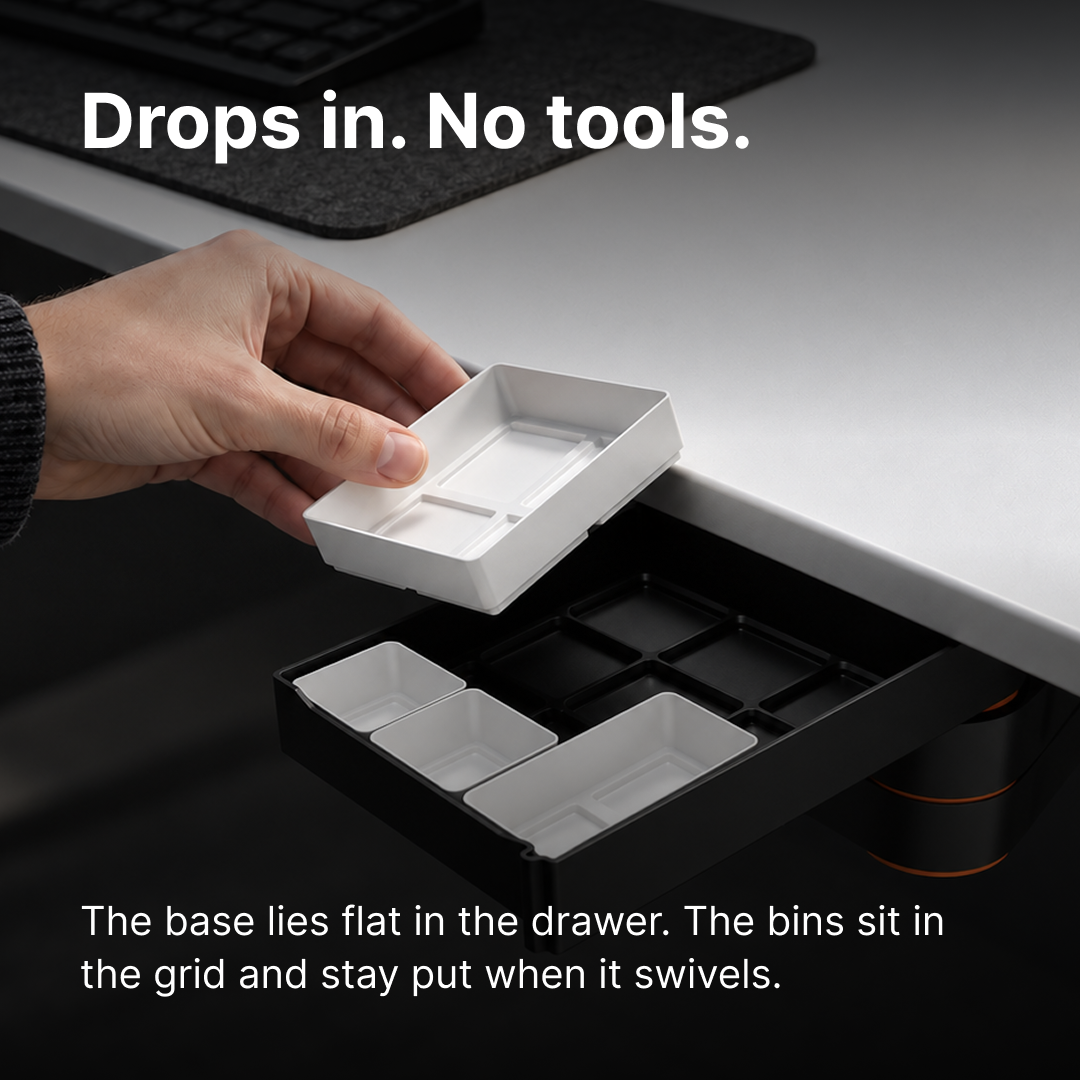 Gridfinity Insert for Under-Desk Drawer