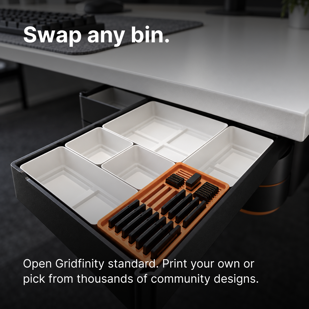 Gridfinity Insert for Under-Desk Drawer