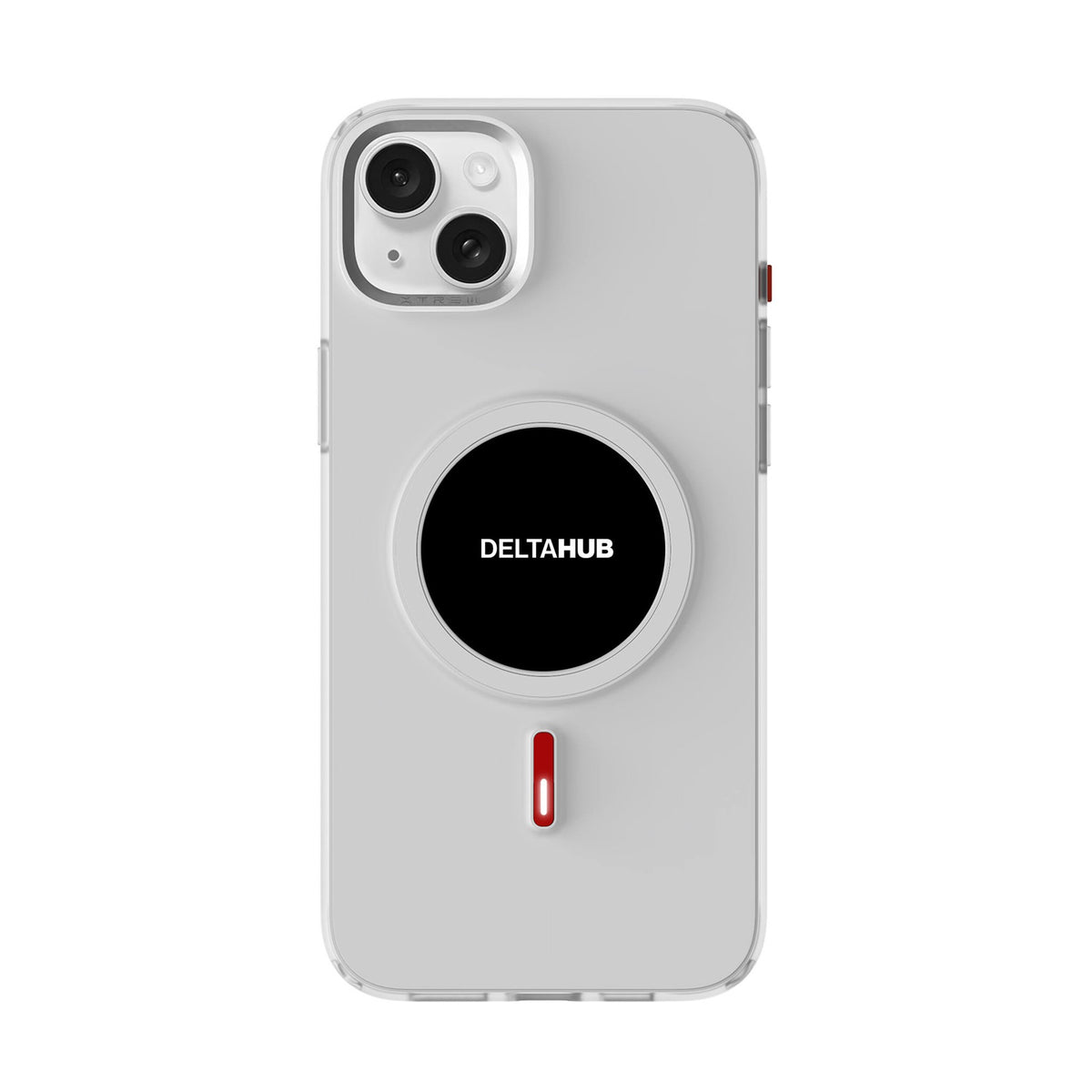 DeltaHub E-Ink Case on iPhone 15 Plus, White #iPhone model_iPhone 15 Plus