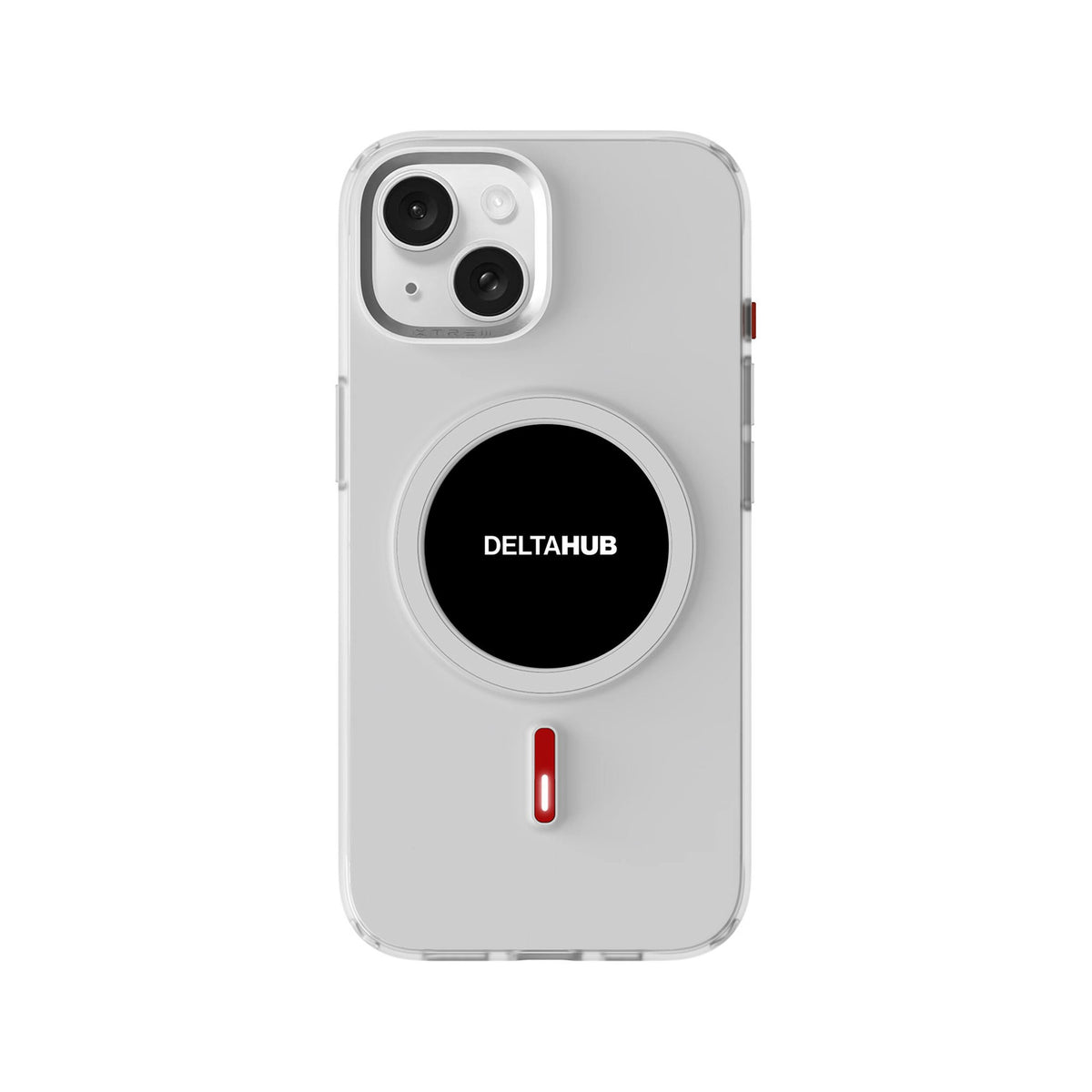 DeltaHub E-Ink Case on iPhone 15, White #iPhone model_iPhone 15